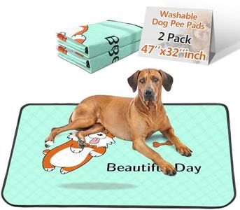 GOLOPET Washable Pee Pads for Dogs 47x32in 2-Pack Thick Reusable Puppy Pads Extra-Absorbent Prevent Leakage Non-Slip for Puppy Playpen, Crate, Whelping Box, Potty Training Reusable,Blue