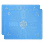 Curated Cart 2 Pcs Silicone Baking Mat, 40x 50 Cm Extra Thick, Reusable Food Grade Silicone Mat for Making Cookies, Bread Etc.