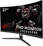 CRUA 27 Inch 180HZ Curved Gaming Monitor, Full HD 1080P 1800R Frameless Computer Monitor, 1ms GTG with FreeSync, Low Motion Blur, Eye Care, VESA, DisplayPort, HDMI, Black