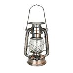 HomeLife Nova Scotia Solar LED Storm Lamp with 15 Bright LED's / Carry Handle / Weatherproof Design / Solar Rechargeable / Variable Dimmer Settings / Energy Saving - D1202CP - Copper