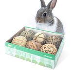 Niteangel Natural Chew Activity Toys Fun Safe Hay Grass Pet Balls for Chinchilla Guinea Pig Rats Rabbits Hamster Gerbil Degu Bunny and Other Small Animals