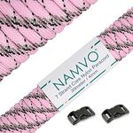 Namvo 550 Paracord Mil Spec Type III 7 strand parachute cord Total Length 100ft / 30 Meters, Pink Camo