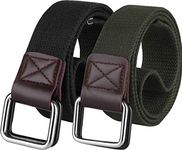 ZORO Cotton D buckle belt for men, Combo pack Black+Green