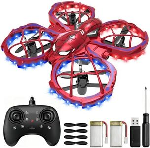 Spider Mini Drone for Kids Beginners - Cool Toss to Go RC Quadcopter with LED Lights, 3D Flips, 2 Rechargeable Batteries, Headless Mode, 3 Speed Mode, Obstacle Avoidance Function, Indoor Outdoor Toys