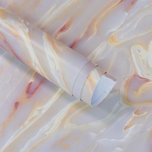 Pink Marble Contact Paper for Countertops Peel and Stick Marble Wallpaper Golden Flowing Lines 31.5"x78.7" Glossy Counter Contact Paper Waterproof Self Adhesive Marble Laminate Sheet Furniture Sticker