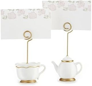 Kate Aspen, Place Card Holders, Tea Time Whimsy, Teapot and Teacup, Place Cards Included, Set of 6,Pink