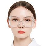 OCCI CHIARI Reading Glasses for Women 3.5 Clear Square Oversized Readers 1.0 1.5 2.0 2.5 3.0 3.5 1.25 1.75 2.25 2.75 4.0 (Transparent, 3.5)