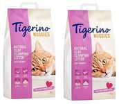 Tigerino Nuggies Cat Litter, Baby Powder Scent. 2 x 14 kg, Double Pack