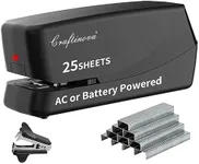 Craftinova Electric Stapler,Automatic Stapler,Including 2000 Staples and 1 adapters,Electric Stapler Heavy Duty Can Store 210 Staples，AC or Battery Powered Stapler Heavy Duty, 25 Sheet Capacity.