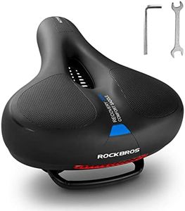 ROCKBROS Comfortable Bike Seat Bicycle Saddle for Men Women Waterproof Wide Soft Bike Cushion Dual Shock Absorbing Bike Accessories Fit for Mountain Road Bike with Reflective Strip Reflective Strip