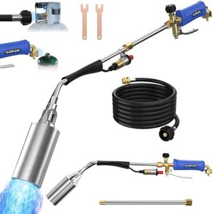 Propane Torch Weed Burner Heavy Duty, 340,000 BTU Propane Weed Burner with 12FT Hose, Weed Burner Torch with Self Igniting Turbo Trigger, 2 Extension Modes for Weeding