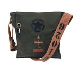 The House of tara Sturdy Cotton Canvas Messenger Bags for Men and Women | With two Magnetic Snap Buttons Flap Closure, Adjustable Body Strap & Multiutility Lobster Hook (Green)