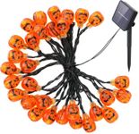 Pumpkin String Lights Outdoor Halloween Lights with 30 LEDs Pumpkin Solar Power String Lights for Outdoor,Home,Patio,Garden Deco (20 ft 30 LEDs Warm White)