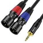 EBXYA Dual XLR Male to 3,5mm TRS Cable 2M Mini Jack to XLR Stereo Cable Y-Splitter Patch MICI Cable Breakout Lead Cord