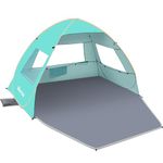 Gorich Easy Pop Up Beach Tent for 3-4 Person, UPF 50+ UV Protection Beach Umbrella Sun Shelter, Portable Lightweight Shade with Easy Foldable & Instant Setup