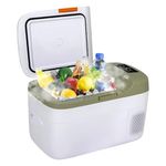 eklipt 25L Car Refrigerator, Portable Compressor Car Fridge Freezer 12/24V DC and 100-240V AC Electric Cooler with multifunctional control panel for Camping, Road Trip, Picnic, Cool Box, Down to -20℃