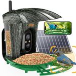 Smart Bird Feeder with Camera+7W Solar Panel,180°Wide View 1080P Auto Capture Bird Video&Motion Detection,AI Identify 11000+ Birds,Bird Feeder Camera Ideal Present for Bird Lover(Tree Pattern)