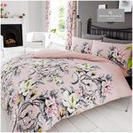 Gaveno Cavailia Luxurious Eden Bed Set with Duvet Cover and Pillow Case, Polyester-Cotton, Pink, King