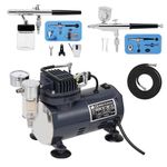 SwitZer AS18 Airbrush Kit with Compressor and 2 x Double Action Airbrushes and Hose