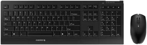 CHERRY B.Unlimited 3.0 Wireless Keyboard and Mouse Combo. USB Cable Charging Function for Both. Durable QWERTZ Keyboard, Rechargeable Batteries, Abrasion-Resistant Key Labeling