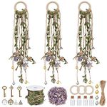 FREEBLOSS 3 Set DIY Witch Bells Kit Witches Bells with Glass Bottle Craft Kit Witchy Home Decor Witch Decor Witch Bells for Door Knob for Protection Witch Craft for Beginners