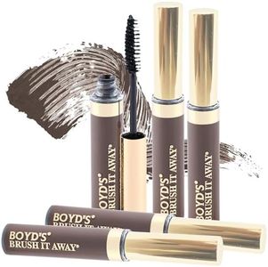 Boyd’s Brush It Away | Grey Hair Root Touch Up for Women & Men | Temporary Hair Color Mascara | Quick-Dry Water-Resistant Concealing Formula | Medium Brown, 5-Pack