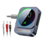 Bluetooth 5.3 AUX Car Adapter for Hi-Fi, SONRU Mini Wireless Audio Receiver [Dual AUX Outputs/16H Playtime] RCA AUX 3.5mm Jack Bluetooth Music Receiver for Home Stereo/Wired Headphones/Speaker