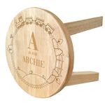 Personalised Engraved Baby Boy Alphabet Wooden Stool Steam Train Toddler Nursery Furniture