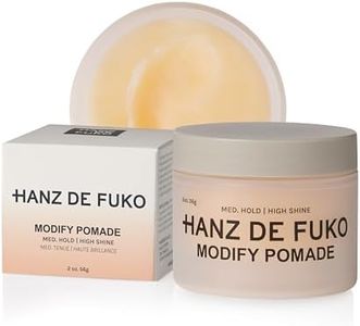 Hanz de Fuko Modify – Premium Men’s Hair Styling Pomade for a Medium Hold, High Shine – Ideal Texture Product for All Hair Types, Includes Premium Ingredients Such as Shea Butter – 2 oz, Travel Size