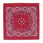 CTM® Extra Large 27 Inch Rustic Paisley Print Bandana, Red/Indigo