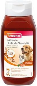 BEAPHAR – Huile de saumon pour chien et chat – Complément alimentaire – Omega 3 et 6 – Bénéfique sur le système cardio-vasculaire, le pelage et les articulations – Apport énergétique – 430 ml