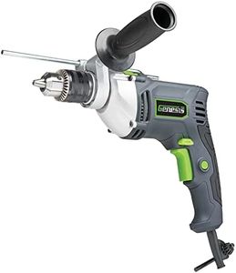 Genesis GHD1275 7.5-Amp 1/2-In. Variable-Speed Reversible Hammer Drill with Depth Gauge, Auxiliary Handle, Chuck Key and 2 Year Warranty