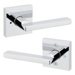 Weiser Halifax Polished Chrome Door Handle, Reversible Privacy Lever, Interior Door Handles for Bedroom and Bathroom Doors, Keyless Bathroom/Bedroom Door Lock, Modern Home Décor