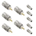 PL 259 Connectors, 5-Pack PL-259 UHF Male Solder Connector Plug with Reducer, 50ohm for RG58, RG8, RG8x, LMR-400, RG-213 Coaxial Cable Compatiable with Ham Radio Antenna