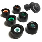 Luckvan Memory Foam Eartips for Sony WF-C500/LinkBuds S Earbuds Tips Sony WF-1000XM4/1000XM3 WF-1000XM5 WF-XB700 WI-1000X fit Charging Case 3 Pairs LMS Black