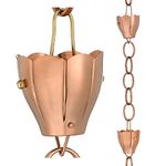 Good Directions 491P-8 6 Cup Crocus Rain Chain, 8-1/2', Polished Copper