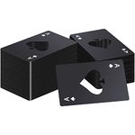 60 Pcs Credit Card Bottle Opener Groomsmen Gifts Stainless Steel Beer Wine Opener Bridesmaid Ace of Spades Poker Cap Openers for Wallet Pocket Wedding Birthday Party Table Tools Supplies, Black