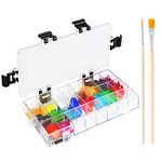 KELIFANG Paint Palette Set, 24 Wells Watercolor Painting Pallet with 2 Paint Brushes, Airtight Stay Wet and Leak Proof Painting Palette tray, Travel Box for Oil Paint, Gouache, Acrylic