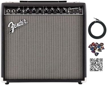 Fender Champion II 50-Watt Guitar Combo Amplifier Bundle with Instrument Cable, Picks, and Austin Bazaar Instructional Video