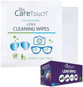 Care Touch Lens Wipes for Eyeglasses - 400 Count Individually Wrapped Pre-Moistened Wipes, 4.5x11-Inch - Sunglasses, Screens, and Glasses Cleaner - Gentle and Portable for Cleaning of Devices