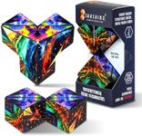 Shashibo Sensory Fidget Toy for Adults & Kids, Stress Relief Fidget Toy for Adults, Teens & Kids, Cool Fidget Toys for Desk, Classroom Must Have, Sensory Shape Shifting Cube, 100+ Possible Shapes
