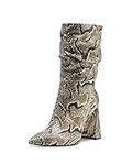 Vince Camuto Womens Ambie Leather Dressy Mid-Calf Boots Tan 7 Medium (B,M)