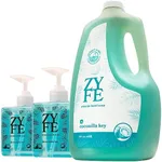 ZYFE Eco Friendly Hand Soap Refills Family Pack - Pland Dervied Liquid Handsoap With 5x Vitamins - 2 12oz Pump Dispenser Bottles and 1 64oz Refill - Coconut