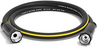 GREENER Heavy Duty Lead-in Hose Garden Hose 5ft, 5/8" Flexible Hybrid Rubber Hose PVC Material, Kink-resistant Water Hose with Leakproof Swivel Grip, 3/4in Solid Fittings, For Outdoor Garden Lawn