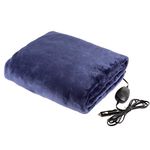 Stalwart Electric Car Blanket - Outdoor Heated 12V Travel Throw with 3 Settings and Auto Shut-Off - for Road Trips, Tailgating, and Camping (Blue)