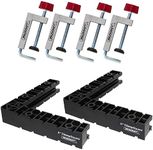 Milescraft 7350 Fence Clamp Kit 100-90° Corner Clamping Positioning/Assembly Squares and Fence Clamps. Works on Interior or Exterior Corners. Build Cabinets, Picture Frames, Shelving, and More (6pc)