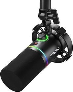 MAONO XLR/USB Dynamic Microphone, RGB Gaming Mic with Software, Mute, Gain Knob, Volume Control and Headphone Jack for Streaming, Podcasting, Recording-PD200X Black