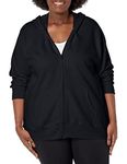 Just My Size Women's Plus-Size Full Zip Fleece Hoodie, Ebony, 3XL