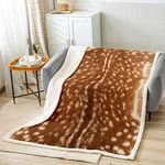 Erosebridal Deer Hunting Fleece Blanket Baby 30"X40",Brown Deer Hide Throw Blanket (Not Real Fur) Woodland Animal Skin Sherpa Blanket for Bed Couch,Rustic Farmhouse Flannel Blanket for Country Cabin