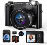Digital Camera, 4K 64MP Camera for Photography Autofocus Selfie Camera, Vlogging Camera for Youtube with Anti-shake Flash Light 16X Digital Zoom 32G Memory Card